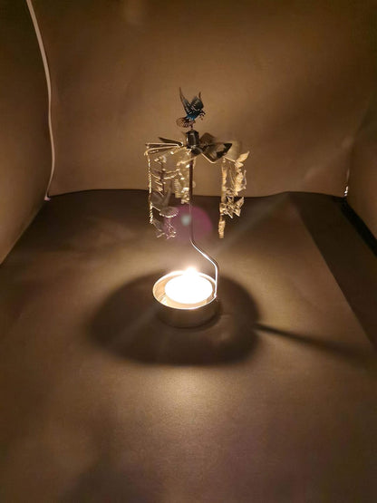Skiennix Rotary Candle Holder - Spinning Metal Design | Small Dove of Peace Gift