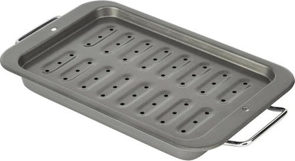 GoodCook Everyday Broiler Baking Pan - Nonstick Heavy-Gauge Steel with Built-in Handles | 7x11-Inch, Gray