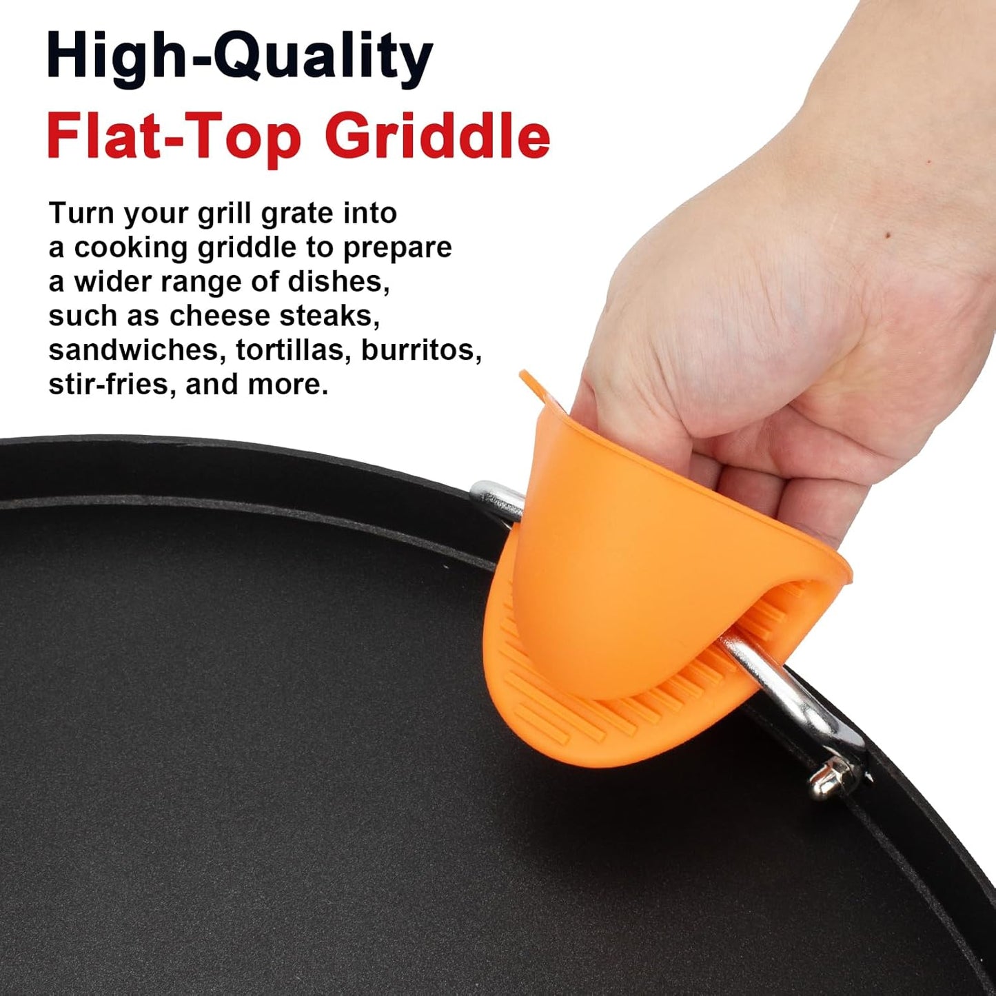Weber Full Size Griddle Inserts - Flat Top Griddle for 14" Charcoal Grills & Smokers | Replacement Part for Weber 7431