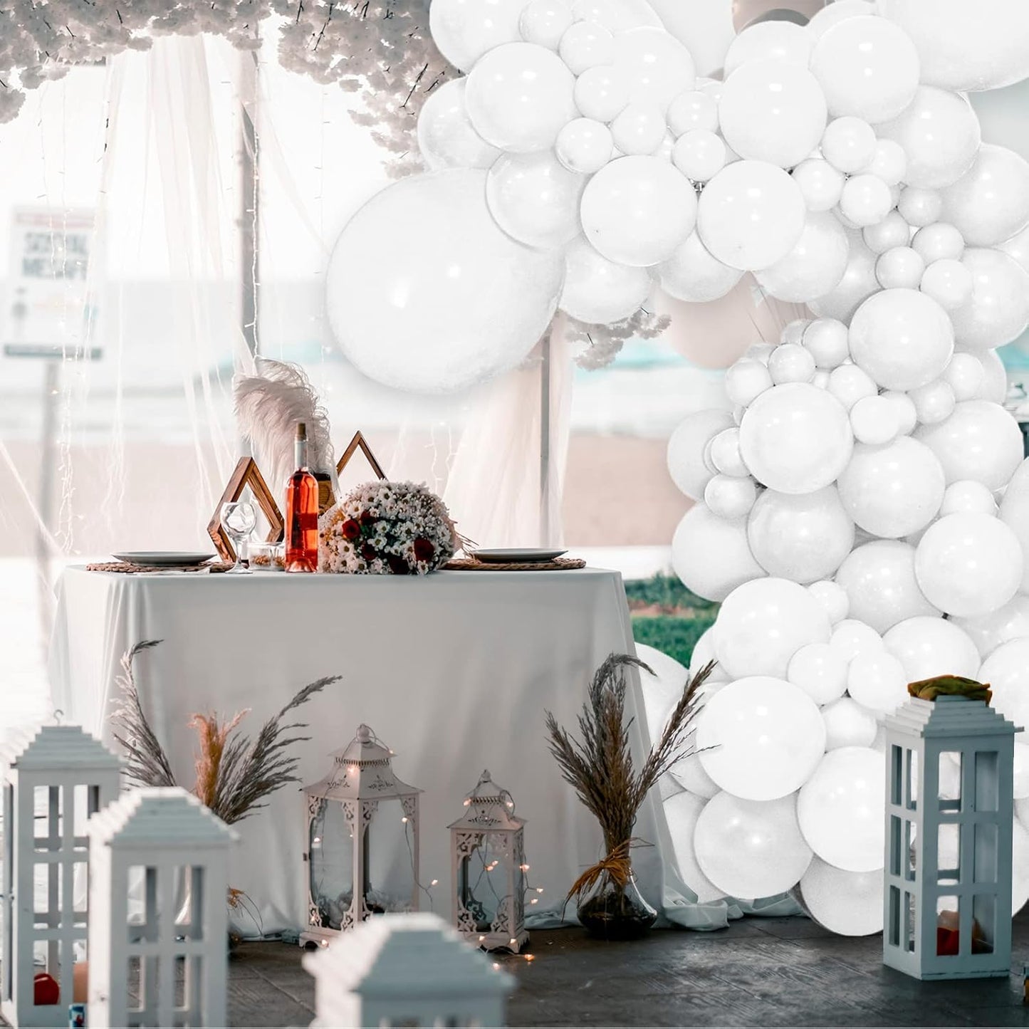 White Balloons 110 Pcs - 5 Inch Small Latex Balloons for Weddings, Birthdays & Baby Showers