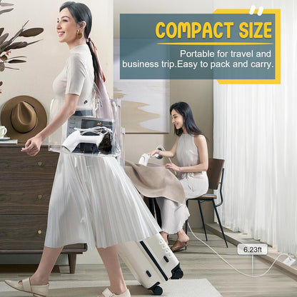 Rolipo Handheld Clothes Steamer - 1200W Fast Wrinkle Remover with 360ml Water Tank | Portable & Ideal for Home, Office, Travel - White