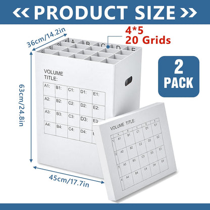PerKoop Blueprint Holder - 2 Pack Storage Organizer for Posters & Charts | 40 Slots, 25 x 17.7 x 14.2 Inch