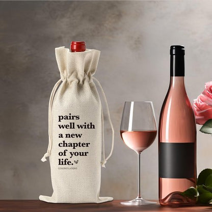 Funny New Chapter Wine Bag Card Set Coworker Leaving Gifts for Women Men Farewell Gifts for Coworkers Goodbye gifts for Friends Retirement Going Away Card for Coworker
