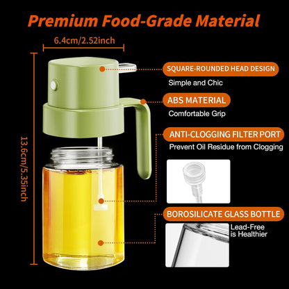 YARRAMATE Mini Oil Sprayer - 6.8 OZ Premium Food-Grade Olive Oil Spray Bottle | Portable Kitchen & BBQ Use (Green)
