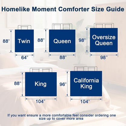 Homelike Moment King Size Comforter - Lightweight Beige Down Alternative Duvet Insert for All-Season Comfort