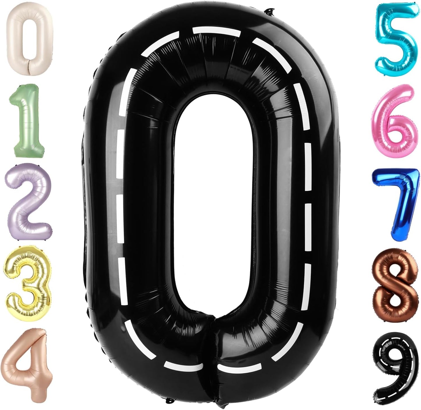 Number 0 Balloons - 40 Inch Black Number Balloons for Birthday, Wedding, Baby Shower Celebrations