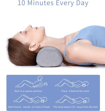 Bespilow Cervical Memory Foam Neck Roll Pillow - Relieve Neck Pain & Tension | Contour Support, Breathable Design