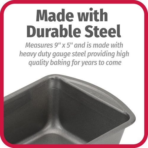 GoodCook Nonstick Loaf Pan - 9 x 5-Inch Heavy-Duty Bakeware with Easy-Clean Coating | Set of 2, Gray