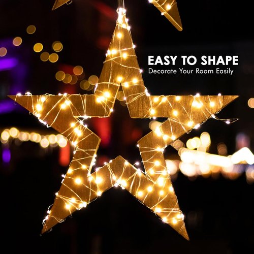 Bexdir Fairy Lights - 12 Pack Battery Operated 7FT Waterproof Silver Wire String Lights for Home Decor | Party & Wedding