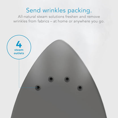 Steamfast Mini Steam Iron - Non-Stick Sole Plate, Portable Design, 45-Second Heat Up, White