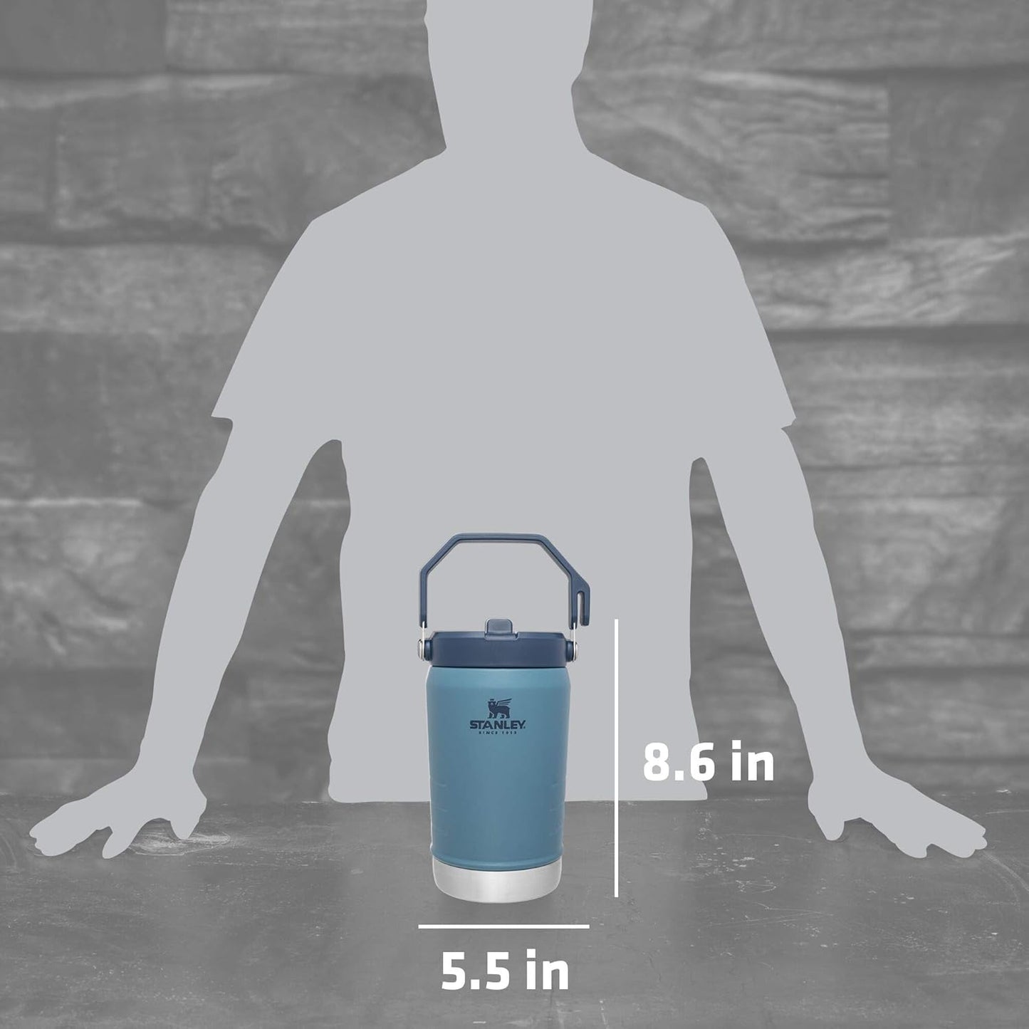Stanley IceFlow 40 OZ Stainless Steel Water Jug - Vacuum Insulated, Leak-Resistant Flip Straw, Lagoon Color