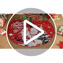 Christmas Tree Skirt Santa Claus Snowman Prints 28 Inch Red Festive Decor