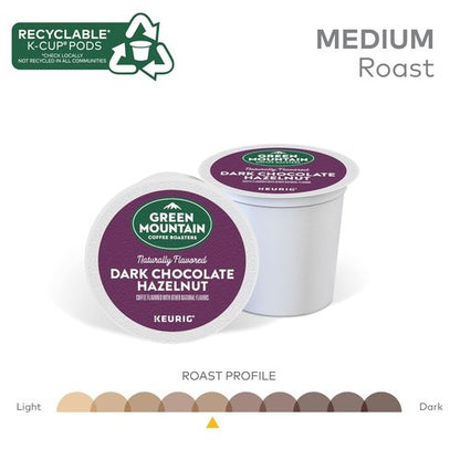 Green Mountain Coffee Roasters Dark Chocolate Hazelnut Coffee | 72 Keurig K-Cup Pods for Rich Flavor