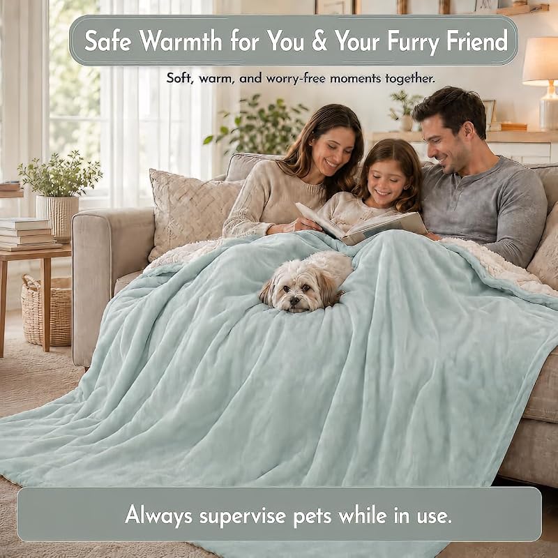 Electric Heated Blanket 90x100 King Size - Aqua Variation