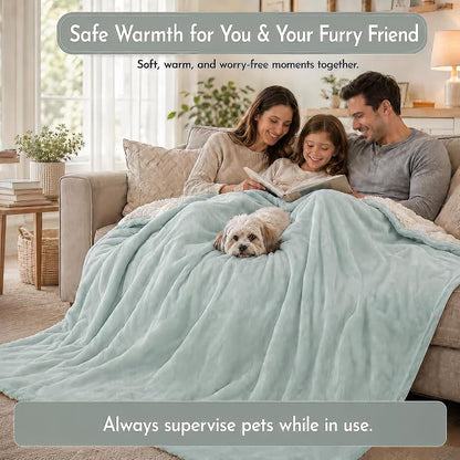 Electric Heated Blanket 90x100 King Size - Aqua Variation