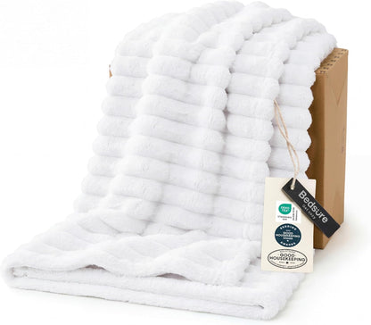 Bedsure GentleSoft Throw Blanket - Cozy Bright White Couch Blanket, Perfect for Women & Girls, 50x60 Inches