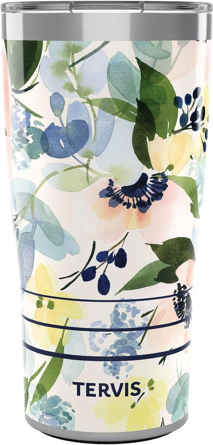 Tervis Traveler Yao Cheng - Floral Anemones Triple Insulated Tumbler | 20oz Stainless Steel Travel Cup Keeps Drinks Hot & Cold