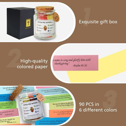 Bible Verse Jar, Color Coded Bible Verses in a Jar, Christian Gifts for Women Men Mom, Bible Study Supplies, Birthday Gifts for Women Men