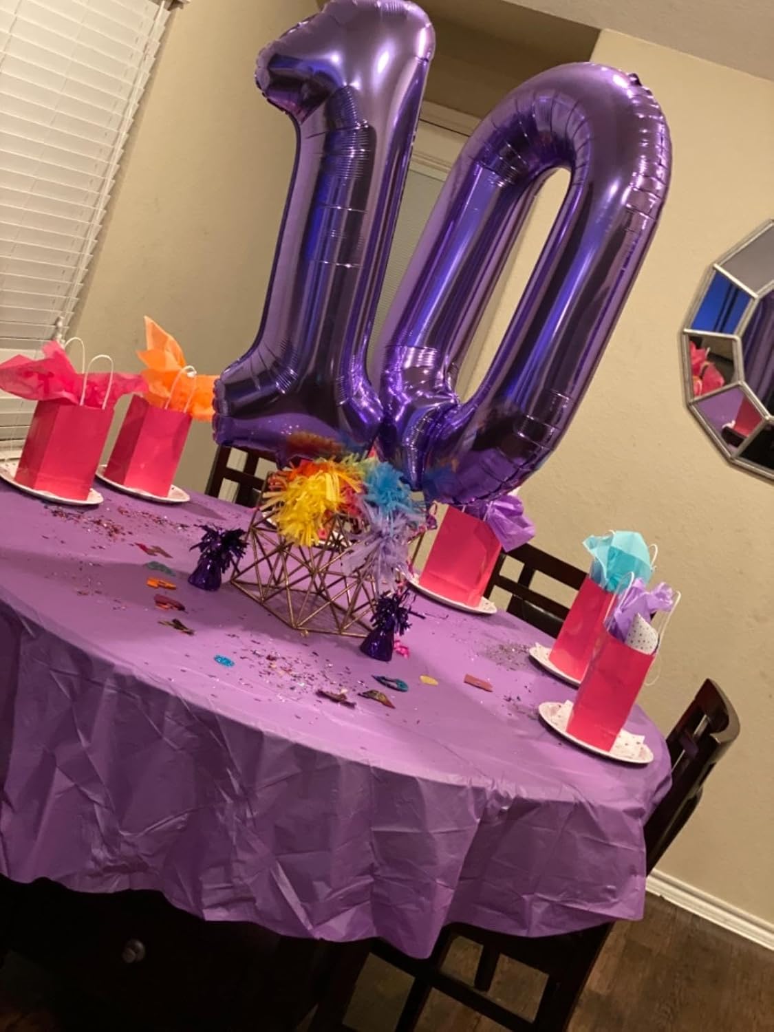 Number Balloons - 40 Inch Purple Birthday Balloons for 1st, 11th, 21st Celebrations | Baby Shower Decor