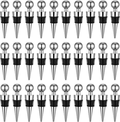 Wine Stoppers for Wine Bottles 30 Pcs Wine Bottle Stopper with Silicone Vacuum Wine Bottles Corks Reusable Wine Stopper for Bar, Holiday Party Suitable for Standard Bottle