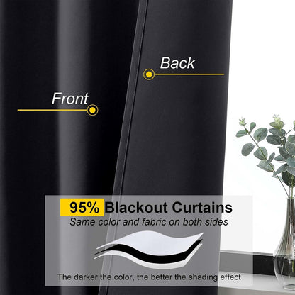 Skiennix Blackout Curtains - Soft Solid Room Darkening Thermal Insulated - 63 Inch Length, 2 Panels Set
