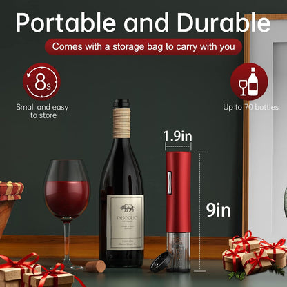 Wine Bottle Opener, A Must-Have for Wine Lover Gift,Electric Wine Bottle Opener with Foil Cutter,Vacuum Stoppers,and Pourer