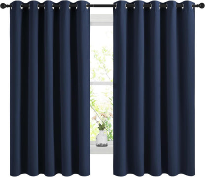 NICETOWN Blackout Curtains - Noise Reducing Thermal Insulated Drapes, Navy, 66 x 60 Inch, 2 Panels