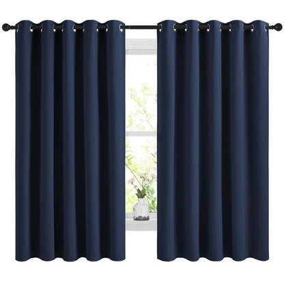 NICETOWN Blackout Curtains Panels for Bedroom, 2 Panels, 66 x 60 Inch, Navy, 3 Pass Microfiber Noise Reducing Thermal Insulated Solid Ring Top Blackout Window Drapes