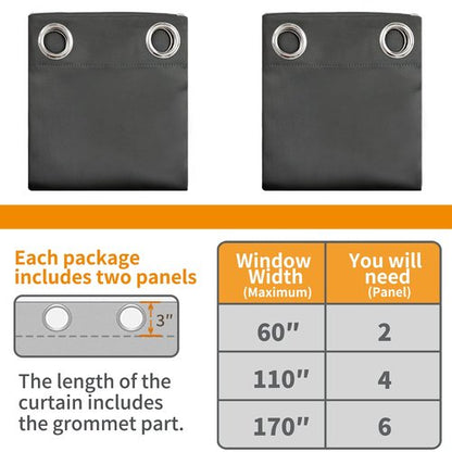 YoungsTex Blackout Curtains for Bedroom 63 Inches Long 2 Panels - Room Darkening Window Drapes with Grommet Thermal Insulated Privacy for Living Room, 42 x 63 Inch, Dark Grey
