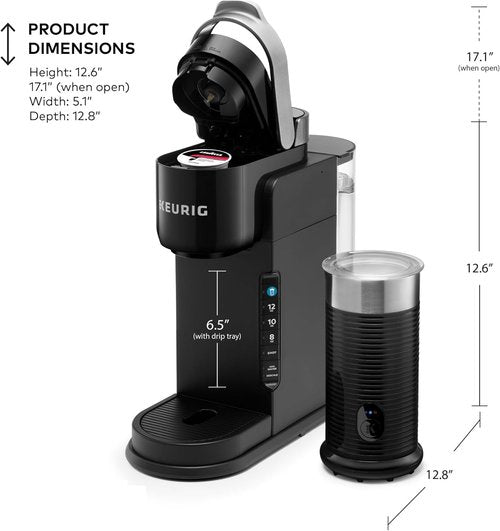 Keurig K-Café Barista Bar Coffee Maker - Single Serve with Frother, 3 Brew Sizes, Black