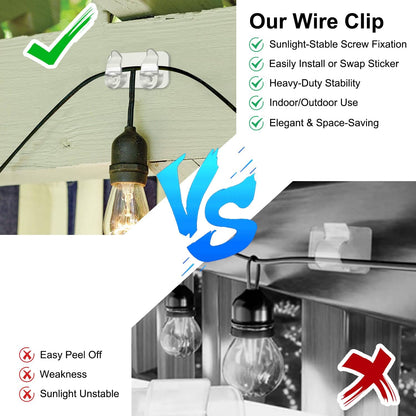 Outdoor Light Clips by [Brand Name] - 50 Heavy-Duty Waterproof Adhesive Clips for LED String Lights