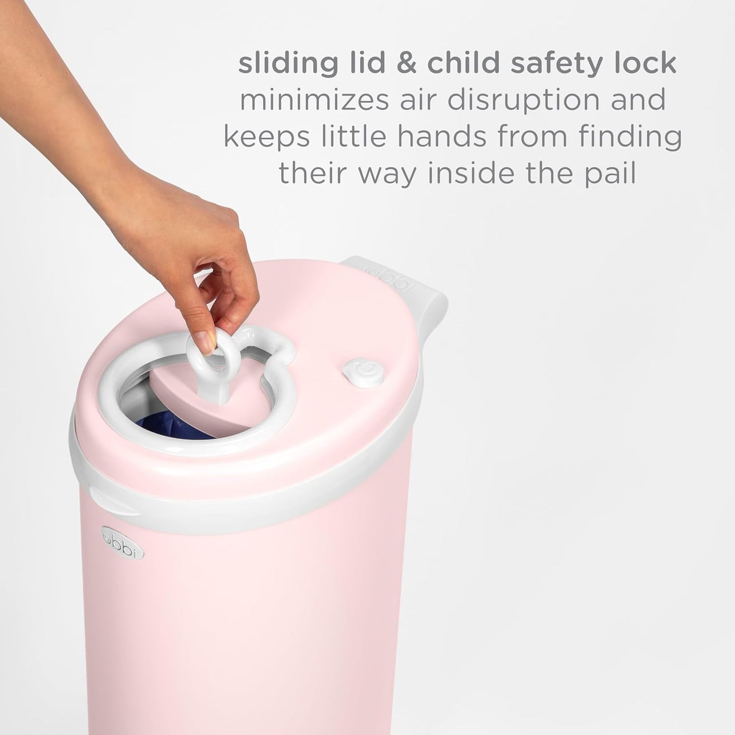 Ubbi Steel Diaper Pail - Odor Locking Design, No Special Bags Needed | Award-Winning, Blush Pink