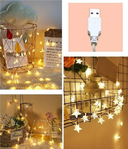 33ft 80 LED USB Star String Lights - Warm White Fairy Lights for Bedroom, Wedding & Holiday Decor