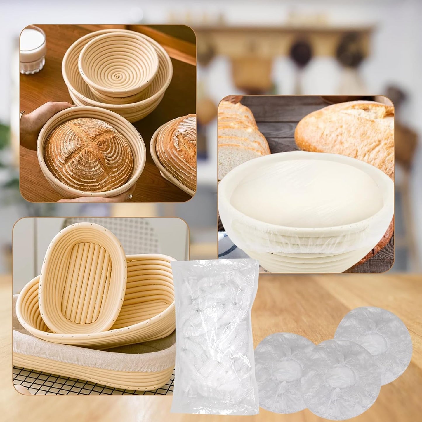 Skiennix 120pcs Shower Caps - Reusable Bowl Covers for Sourdough Bread Proofing | Elastic Plastic Design