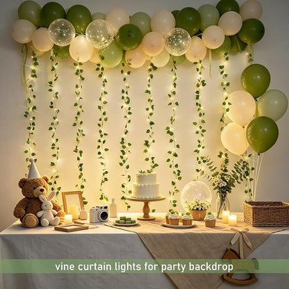 JMEXSUSS Pothos Curtain Lights with 200 LEDs, 6.5ft x 6.5ft USB Vine Lights - Variation: Pothos+6.5x6.5ft