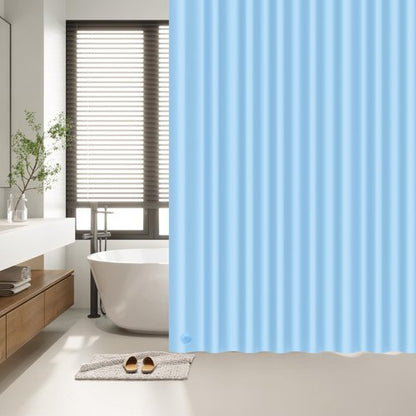 EHZNZIE Shower Curtain Liner Light Weight PEVA, Shower Liner 72x72 Inches, Waterproof, No Chemical Smell with 12 Rust Proof Metal Grommets for Bathroom Shower Curtain, Light Blue