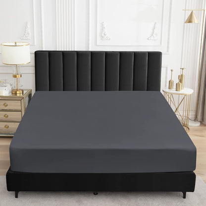 Sufdari Twin Size Mattress Protector - Waterproof Fitted Cover with 18" Deep Pocket | Washable & Comfortable - Deep Gray