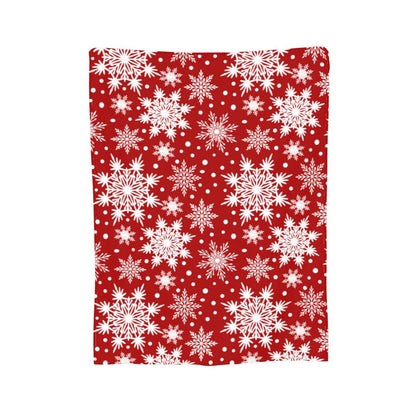 Perinsto Winter Snowflakes Red Throw Blanket Ultra Soft Warm All Season Christmas Decorative Fleece Blankets for Bed Chair Car Sofa Couch Bedroom 80"X60"