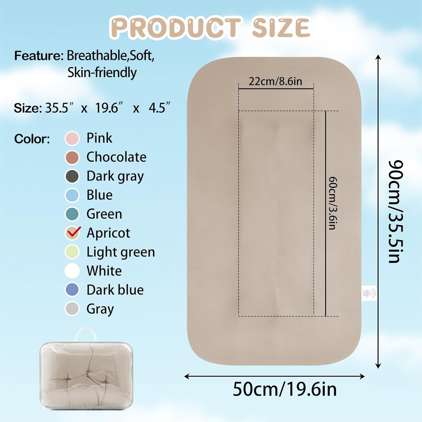 Baby Lounger - Bionic Design for Newborns | Soft Organic Cotton, Breathable for Infants 0-18 Months (Cream Grey)