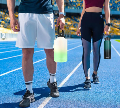 Skiennix Insulated Water Bottle - Leak Proof Stainless Steel with Straw & Spout Lids | 32oz to 128oz Sizes