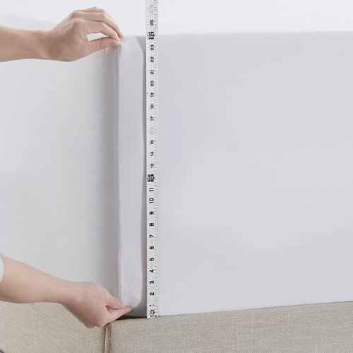 Hearth & Harbor Queen Fitted Sheet - Extra Deep Pocket for 18-24 Inch Mattresses | Ultra Soft 1800 Microfiber, Wrinkle-Free, White
