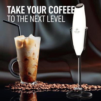 Zulay Kitchen Milk Frother - Luxury Handheld Electric Foam Maker for Coffee & Lattes | Deluxe Finish, Gift-Ready