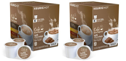 Cafe Escapes Milk Chocolate Hot Cocoa 48 K-Cups for Keurig Brewers