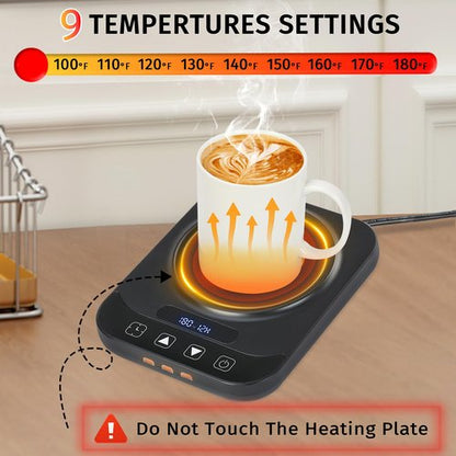 Coffee Mug Warmer - 36W Smart Cup Warmer for Coffee with 9-Temp Settings Display, 1-12H Timer, Electric Beverage Tea Water Milk Warmer for All Cups and Mugs