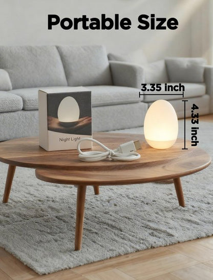 FNMYCO Egg Light for Nursery, 256 RGB Baby Night Light, Rechargeable Night Light for Kids, Portable Small Cordless Bedside Lamp for Girl/Boy/Toddler/Bedroom