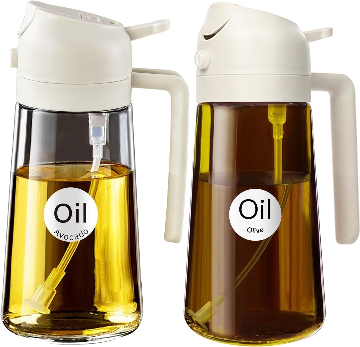 YARRAMATE 16oz Clear & Dark Brown Oil Sprayer - Versatile Kitchen Tool for Easy Cooking