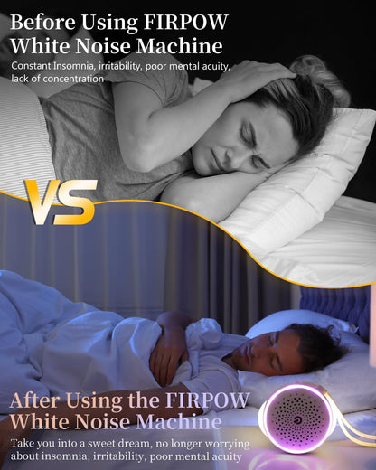 White Noise Sound Machine - 27 Soothing Sounds with Timer & Memory Function | Portable for Home, Office & Travel