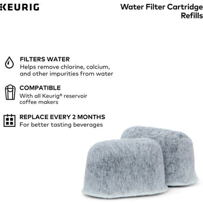 Keurig Water Filter Refill Cartridges, Replacement Water Filter Cartridges, Compatible with 2.0 K-Cup Pod Coffee Makers, 2 Count