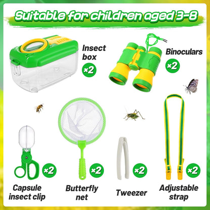Bug Catcher Kit for Kids by [Brand Name] - Sturdy Insect Collector with Binoculars & Butterfly Net | Outdoor Explorer Set for Ages 3-8
