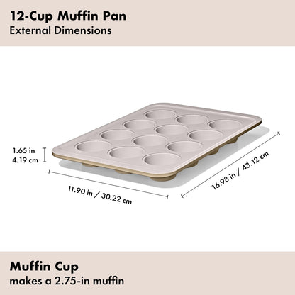OXO Good Grips 12-Cup Muffin Pan - Non-Stick Pro Ceramic Coated Bakeware for Perfect Biscuits